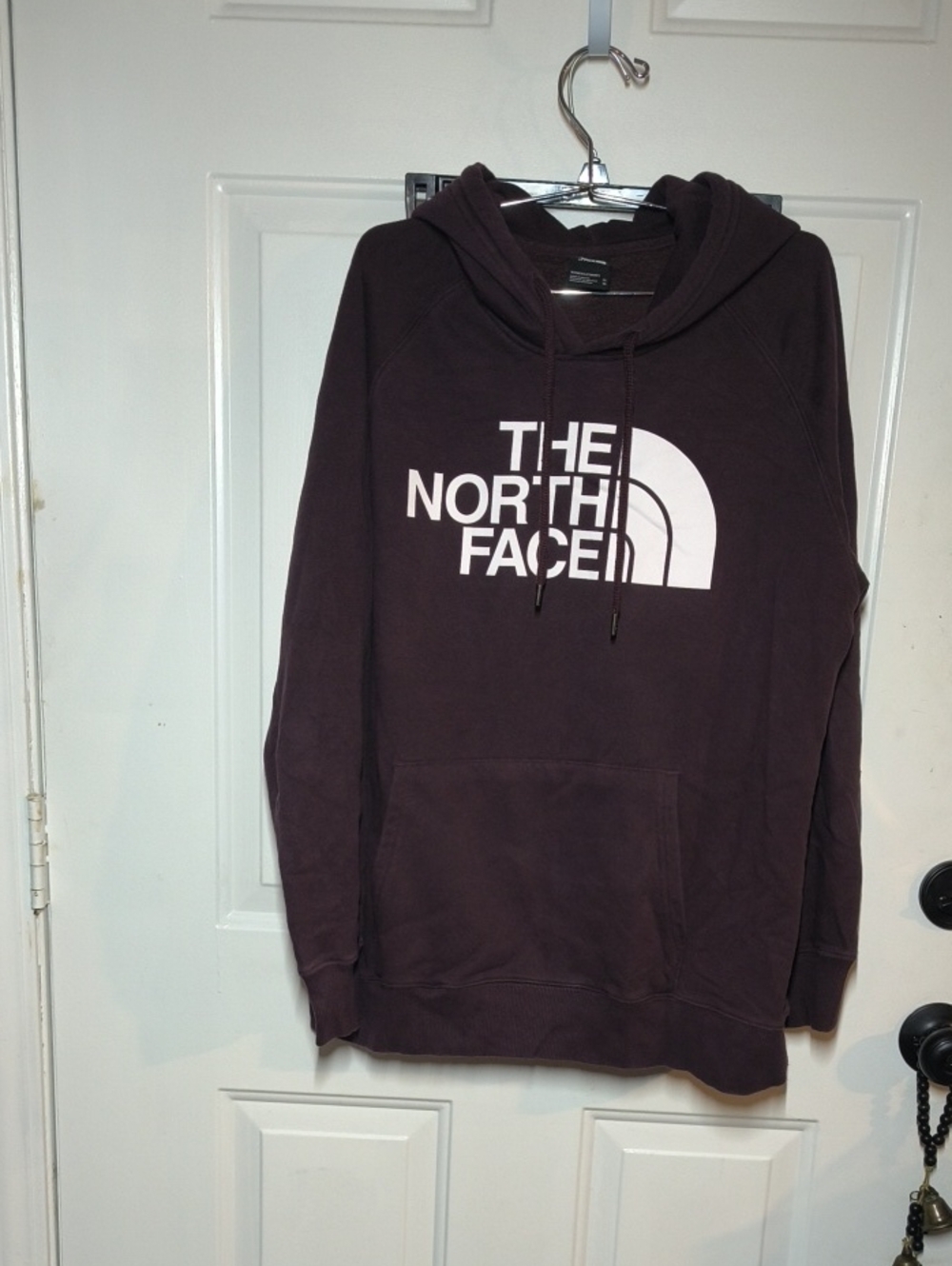 The North Face Women's Burgundy Pullover Hoodie with White Logo